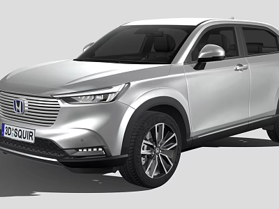 Silver Modern SUV With Sleek Exterior Stylish Front Grille And Alloy Wheels 3d model
