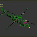 Detailed Military Helicopter With Camouflage Paint Rotor Blades And Dark Background Design