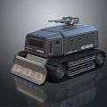 Armored Functional Vehicle With Tracks And Front Blade 3d model