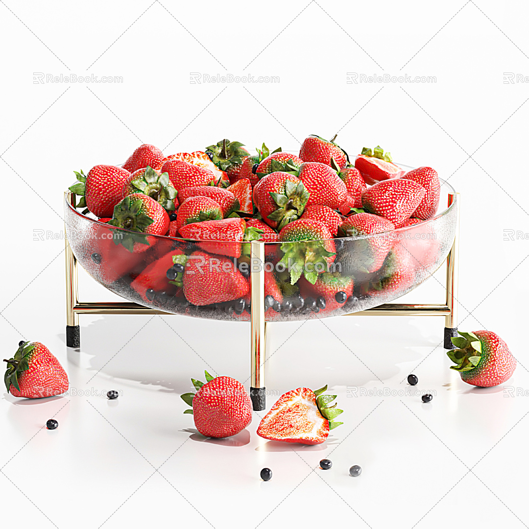 Modern Strawberry Fruit Pot 3d model