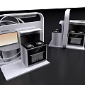 Modern Kitchen Appliances Display With Sleek Cabinets And Built-in Oven