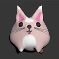 Cute Pink Cat Shaped Piggy Bank With White Ears Black Eyes And Whiskers