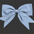 Light Blue Bow Decorative Ornament Set With Shiny Satin Fabric On Black Background