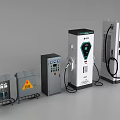 Industrial EV Charging Equipment With Main Charger Control Cabinets And Battery Storage Units