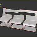 Modern Open Back Stainless Steel Three Seat Public Chair For Outdoor Areas