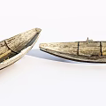 Two Old Wooden Boats With Weathered Hull And Rustic Wood Surface Design