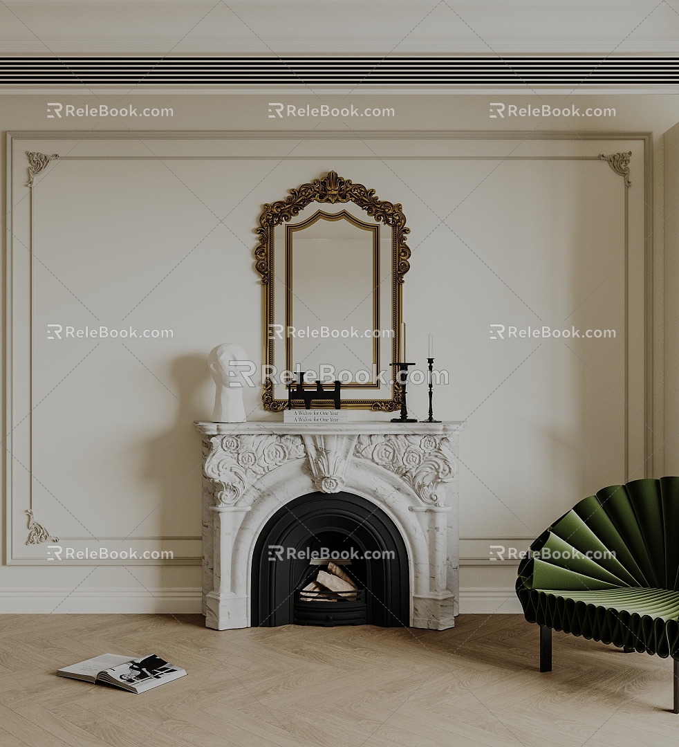 French Fireplace 3d model