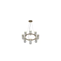 Modern Gold Crystal Chandelier With Round Frame And Elegant Glass Pillar Tubes