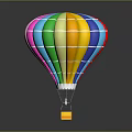 Multicolored Hot Air Balloon Amusement Ride with Bright Color Design and Basket