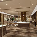 Elegant Jewelry Store Interior With Glass Display Cases Wooden Counters And Warm Lighting