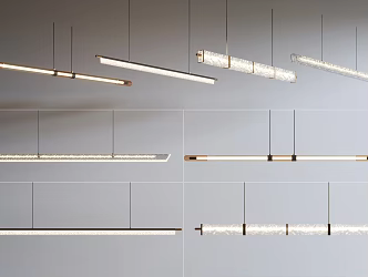 Long Chandelier Combination Light Luxury Chandelier Glass Chandelier Metal Chandelier Minimalist Chandelier Front Desk Chandelier 3d model