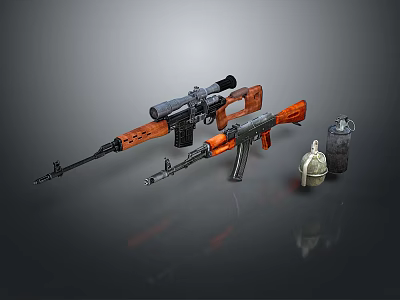 Different Types of Military Weapons With Rifles Pistols Magazines and Scopes 3d model Different Types of Military Weapons With Rifles Pistols Magazines and Scopes 3d model