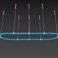 Modern Circular Chandelier with Minimalist Design Suspended by Black Cables and LED Light