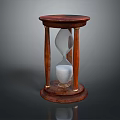 Elegant Decorative Ornament Set For Home Decor With Wooden Stand Hourglass And White Sand