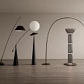 Floor lamp fishing lamp floor lamp combination 3d model
