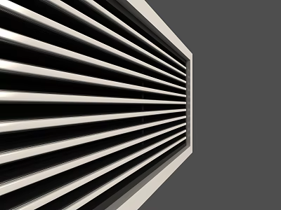Sleek Modern Air Conditioner Air Vent With Horizontal Metal Grille Design 3d model