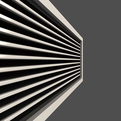 Sleek Modern Air Conditioner Air Vent With Horizontal Metal Grille Design 3d model