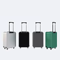 Modern Suitcases in Silver Black Gray Green with Trolley Handles and Wheels