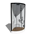 Modern Shower Sauna Enclosure With Glass Door And Integrated Control Panel Interior 3d model