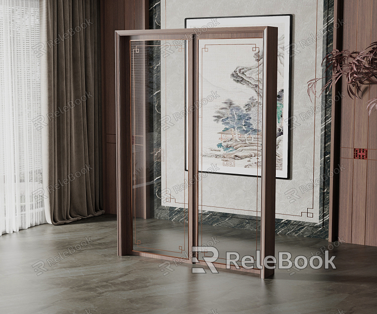 New Chinese-style sliding door model