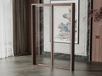 New Chinese-style sliding door model