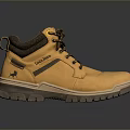 Yellow Work Boots With Brown Laces And Slip Resistant Durable Sole 3d model
