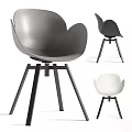 Modern Leisure Chair With Black And White Design And Three Legged Stand Base