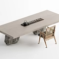 modern tea table and chair 3d model