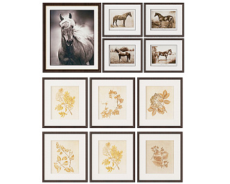 Modern Animal Painting Simple Hanging Picture Combination 3d model