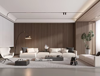 Modern living room sofa coffee table combination 3d model