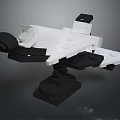 White And Black Lego Spaceship Model With Transparent Cockpit And Display Stand For Home Decoration