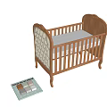 Wooden Baby Crib With Curved Headboard And Color Swatch Options