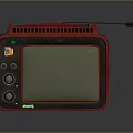 Vintage Red Television With Knobs Antenna And Retro Screen Design