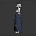 Man Standing with Arms Extended in Long Skirt 3D Model Gray Background