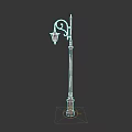 Outdoor Lamp with Curved Bracket and Lantern Shaped Shade Vintage Design for Garden Lighting