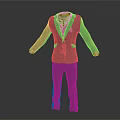 Gray Suit Outfit With Red Vest White Shirt And Red Tie
