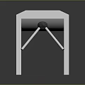 Metal Turnstile Access Control Equipment With Rotating Arms And Top Panel 3d model