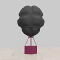 Black Hot Air Balloon Shaped Playground Equipment With Purple Base And Red Stand