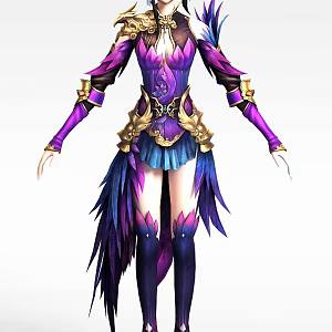 World game character costume beauty 3d model