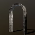 Isolated Ancient Textured Stone Archway With Rough Surface And Dark Background 3d model