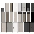 Modern Hinged Doors Featuring Assorted Colors And Diverse Materials 3d model