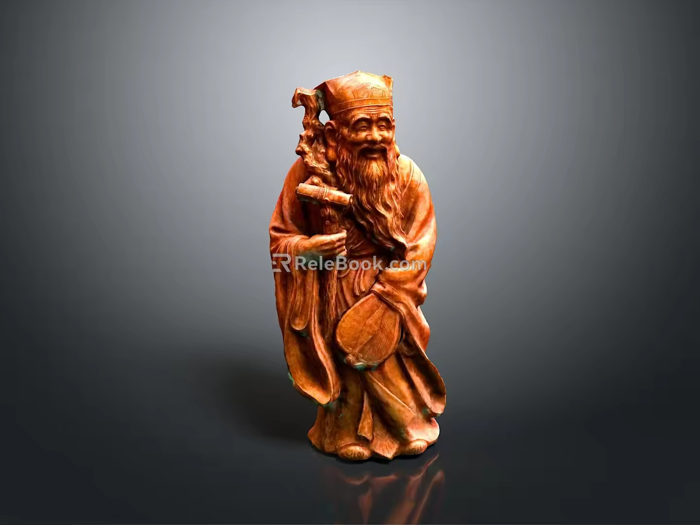 The Wise Man Tiegai Li Eight Immortals Figure Old Man Old Man Ancient Old Man Ancient Wise Warlock Master 3d model