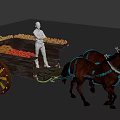 Horse carriage ancient carriage ancient pattern vehicle 3d model
