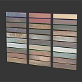 Wood And Stone Panel Samples With Various Colors And Textures Neatly Arranged In Three Columns