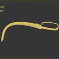 Ancient Bronze Clothing Accessory With Curved Design And Loop Handle 3d model
