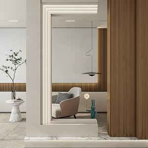Nordic Style Entrance Simple Cream Scarpa Stacked Entrance 3d model