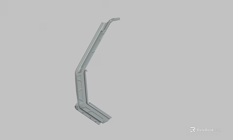 Metal L Shaped Bracket Structure With Reinforced Grooves And Extended Support 3d model 
