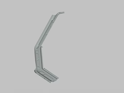 Metal L Shaped Bracket Structure With Reinforced Grooves And Extended Support 3d model