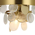 Elegant Modern Chandelier With Gold Metal Frame And Crystal Glass Decor For Interior Design