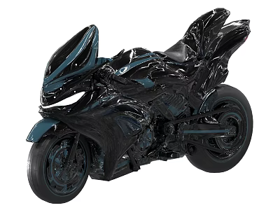 Black Sleek Futuristic Motorcycle Design With Smooth Body And Stylish Wheels 3d model